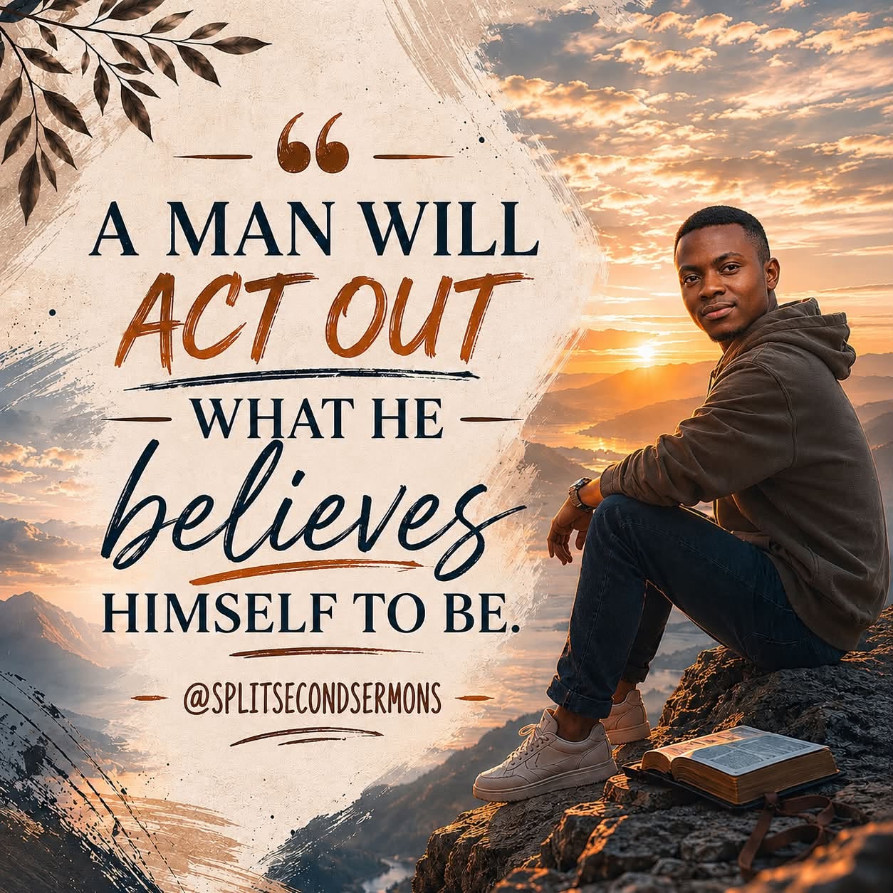 A man will act out what he believes himself to be.